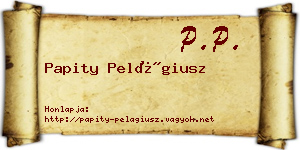 Papity Pelágiusz névjegykártya